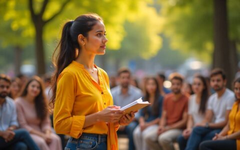 Postgraduate MSW student engaging in a community discussion.